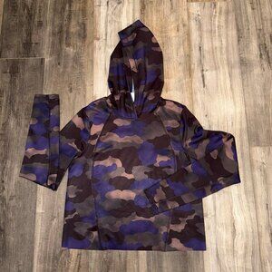 Athleta cropped hoodie purple camo